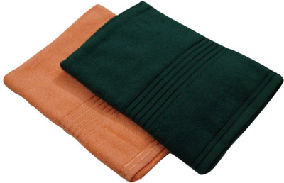 

Snuggle Cotton 500 GSM Bath Towel Set(Pack of 2, Orange, Dark Green), Dark green;orange