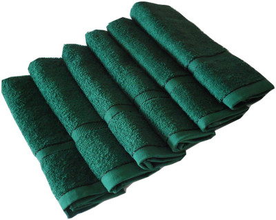 

Snuggle Cotton GSM Hand Towel(Pack of 6, Green), Dark green
