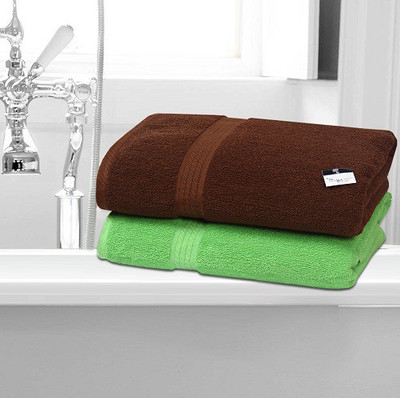 

The Intellect Bazaar Cotton 450 GSM Bath Towel(Pack of 2, Brown, Green)