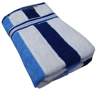 

Gangotri Overseas Cotton Bath Towel(Blue, White)