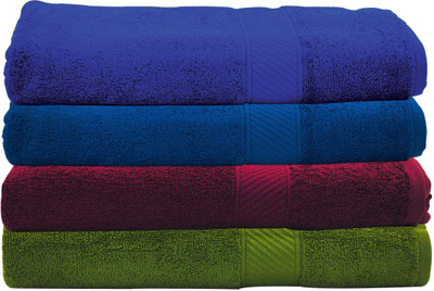 

Trident Cotton 400 GSM Bath Towel Set(Pack of 4, Multicolor)