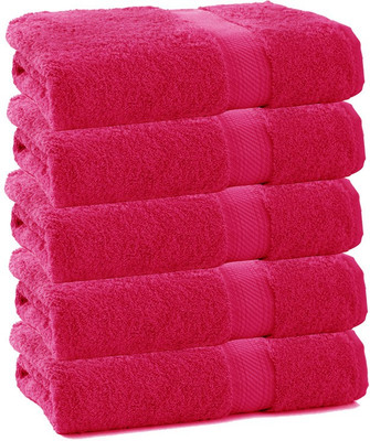 Juvenile Cotton 2000 GSM Bath, Hair, Sport Towel Set(Pack of 5, Pink)