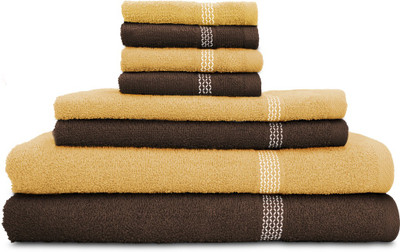 

Swiss Republic Cotton Bath, Hand & Face Towel Set(Pack of 8, Brown, Beige), Dark brown;light brown