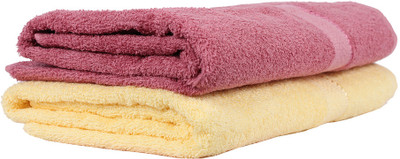 

Trident Cotton GSM Bath Towel Set(Pack of 2, Yellow, Red), Red;yellow