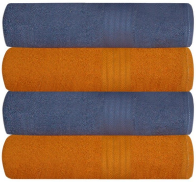 

Earth Ro System Cotton 400 GSM Bath Towel Set(Pack of 4, Blue, Orange)