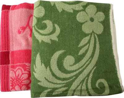 

Gumber Cotton 400 GSM Bath Towel Set(Pack of 2, Multicolor), Green;pink;yellow