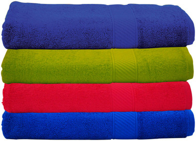 

Trident Cotton 400 GSM Bath Towel Set(Pack of 4, Multicolor)