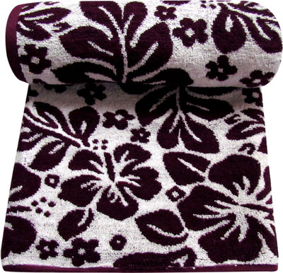 

Bombay Dyeing Cotton Bath Towel(Red), Red flower