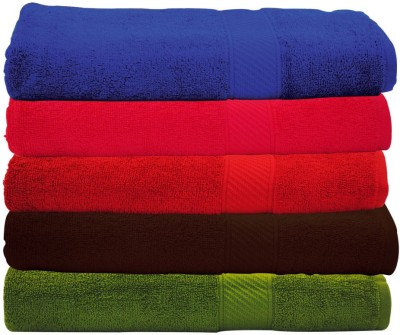 Trident Cotton Bath Towel Set(Pack of 5, Multicolor) at flipkart