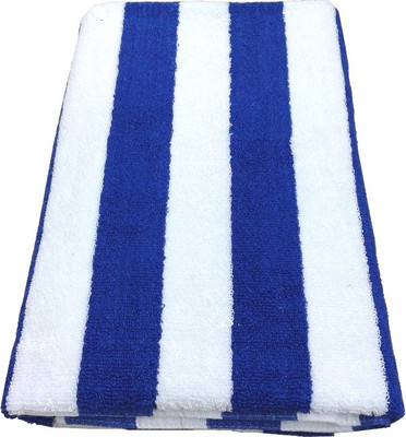 JTF Cotton 520 GSM Bath Towel(Blue, White)