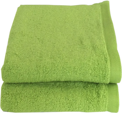 

Lushomes Cotton Terry 401 GSM Hand Towel Set(Pack of 2, Green), Light green