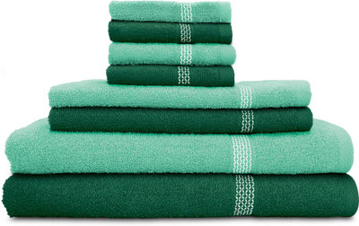 

Swiss Republic Cotton Bath, Hand & Face Towel Set(Pack of 8, Dark Green, Light Green)