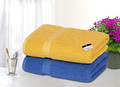 

The Intellect Bazaar Cotton 450 GSM Bath Towel(Pack of 2, Blue, Yellow)