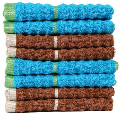 

Casa Copenhagen GSM Face Towel(Pack of 8, Brown, Blue), Blue;brown