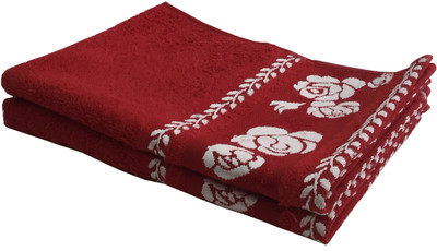 

Lushomes Cotton Terry 401 GSM Hand Towel Set(Pack of 2, Red)