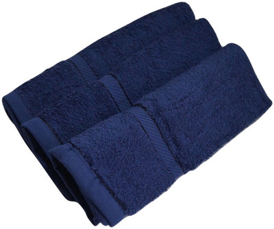 

Snuggle Cotton Terry 400 GSM Hand Towel Set(Pack of 3, Dark Blue), Dark blur