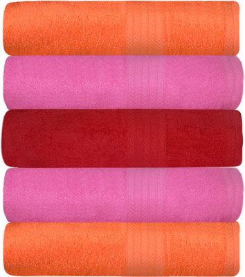 

Creative Terry Cotton 400 GSM Bath Towel(Pack of 5, Multicolor)