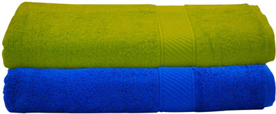 

Trident Cotton 400 GSM Bath Towel Set(Pack of 2, Green, Dark Blue), Dark blue;green