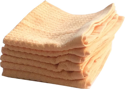 

Lushomes Cotton Terry 401 GSM Face Towel Set(Pack of 6, Orange), Light orange