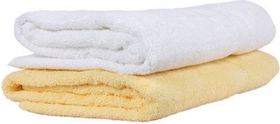

Earth Ro System Cotton 450 GSM Bath Towel Set(Pack of 2, White, Peach), Peach;white