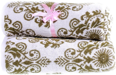 72% OFF on Eurospa Cotton Set of Towels(Pack of 2, Green)