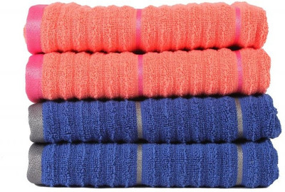 

Casa Copenhagen GSM Hand Towel(Pack of 4, Orange, Blue), Blue;orange