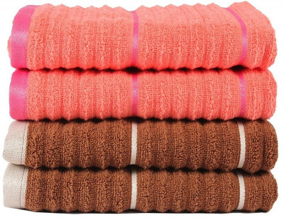 

Casa Copenhagen GSM Hand Towel(Pack of 4, Brown, Orange)