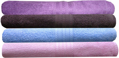 India Furnish Cotton 450 GSM Bath Towel Set(Pack of 4, Multicolor)