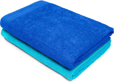 

Swiss Republic Cotton 440 GSM Bath Towel Set(Pack of 2, Blue, Light Blue)