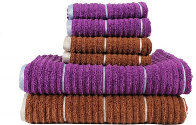 Casa Copenhagen GSM Bath, Hand Towel Set(Pack of 6, Brown, Purple)
