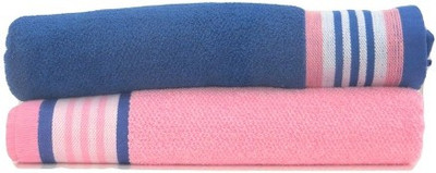 

D R RETAIL Cotton Bath Towel(Pack of 2, Pink, Blue), Multicolor
