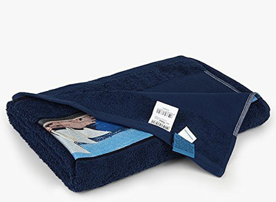 

Bombay Dyeing Cotton 500 GSM Bath Towel(Blue, Light Blue), Navy blue