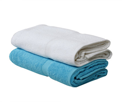 

Calico Touch Cotton 500 GSM Bath Towel(Pack of 2, White, Light Blue), Multicolor