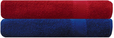

Akin Cotton 450 GSM Bath Towel(Pack of 2, Red, Blue), Blue;red