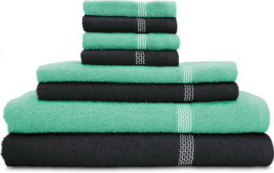 

Swiss Republic Cotton Bath, Hand & Face Towel Set(Pack of 8, Grey, Light Green), Dark grey;light green