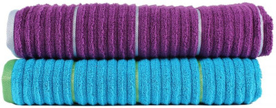 

Casa Copenhagen GSM Bath Towel Set(Pack of 2, Purple, Blue), Blue;purple