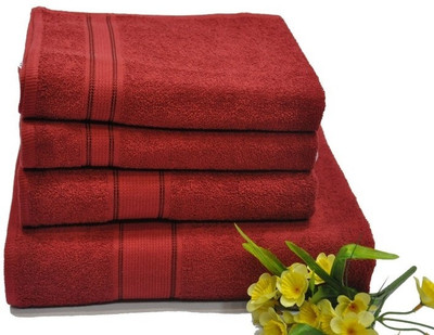 46% OFF on Eurospa Cotton Towel Set(Pack of 4, Red)