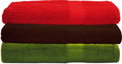 Trident Cotton 400 GSM Bath Towel Set(Pack of 3, Multicolor)