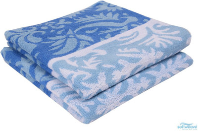 

Softweave Cotton 380 GSM Bath Towel Set(Pack of 2, Blue)