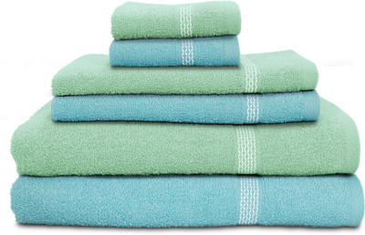 

Swiss Republic Cotton Bath, Hand & Face Towel Set(Pack of 6, Light Blue, Light Green)