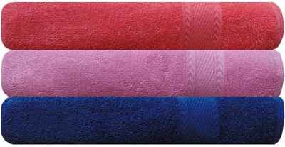 

Akin Cotton 450 GSM Bath Towel(Pack of 3, Peach, Pink, Blue), Blue;peach;pink