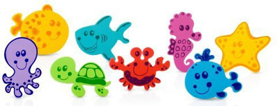 

Nuby 16 Piece Bath Tub Foam, Animal Characters Bath Toy(Multicolor)