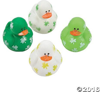 

Fun Express Mini Irish St. Patrick's Day Rubber Ducks Bath Toy(Multicolor)