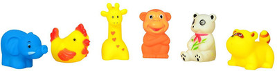 

Deep Premium Soft Rubber Mix Animals toys for Baby ( Set Of 6 different animals) Bath Toy(Multicolor)