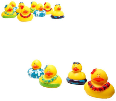 

Fun Express Rubber Luau Duckies Hawaiian Hula [Toy] Bath Toy(Multicolor)