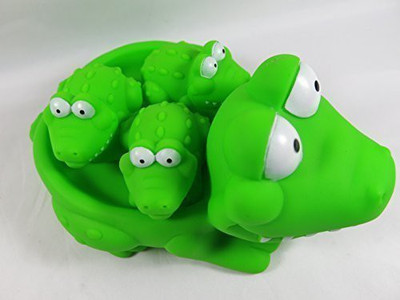 

Kidelle (TM) Squeaky Mamma Alligator 3 baby Alligators for Kids Water Fun Bath Toy(Multicolor)