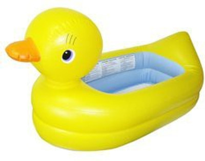 

Munchkinz White Hot Inflatable Safety Duck Tub Bath Toy(Multicolor)