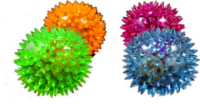 

FAB 5 Flashing Balls - Set of 4 Bath Toy(Orange, Blue, Green, Purple)