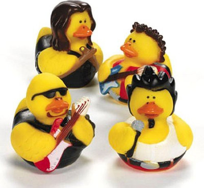 

Fun Express Rock Star Themed Rubber Duckies (1 dz) Bath Toy(Multicolor)