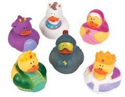 

Fun Express Lot of Fairy Tale Rubber Duck Ducky Party Favors Bath Toy(Multicolor)